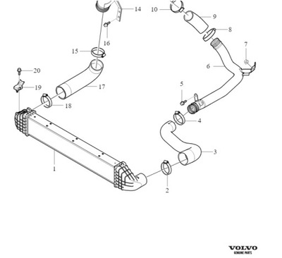 VOLVO V40 V40CC IZQUIERDO TUBULADURA CABLE INTERCOOLER 2,0 2  