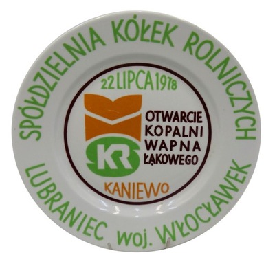 talerz okolicznościowy porcelana WŁOCŁAWEK Spółdzielnia Kaniewo LUBRANIEC