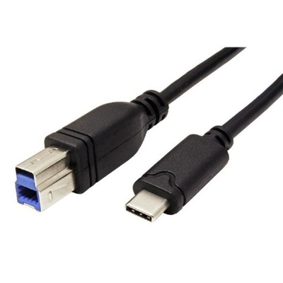 USB kabel (3.0), USB C (M) - USB 3.0 B (M), 3m, okrągły, czarny, plastic ba