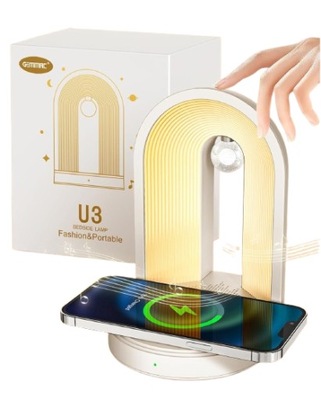 LAMPKA NOCNA LED Z STACJĄ DO ŁADOWANIA TELEFONU I GŁOŚNIKIEM BLUETOOTH 3w1