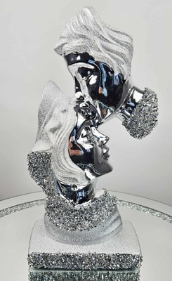 Figurka DWIE TWARZE glamour z PIRYTEM srebrna