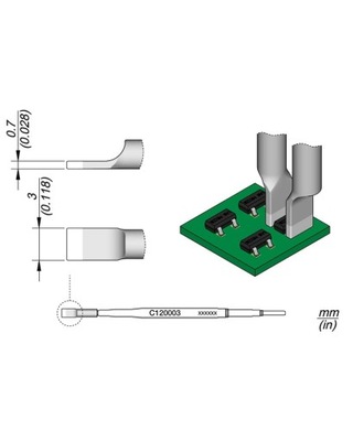 Grot łopatka 3.0 x 0.7 mm JBC C120003