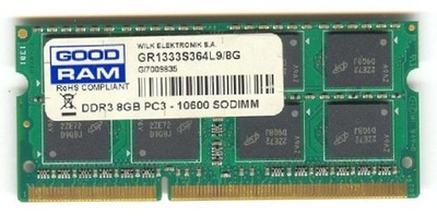 GOOD RAM DDR3 8GB PC3-10600 SODIMM GR1333S364L9/8G