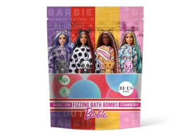 BI-ES kule kąpielowe Barbie bubble gum strawberry 6 szt. * 55 g