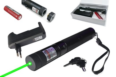 Wskaźnik laserowy 303 zielony LASER - BARDZO MOCNY ładowarka PL EU