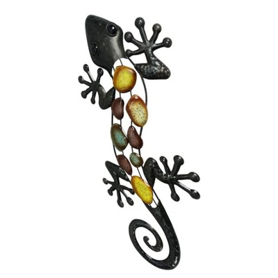 Dekoracja ścienna jaszczurka metalowa gekon art
