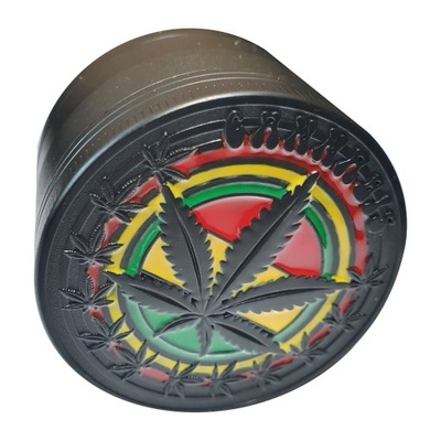 Młynek GRINDER czarny CANNABIS rasta 4 części