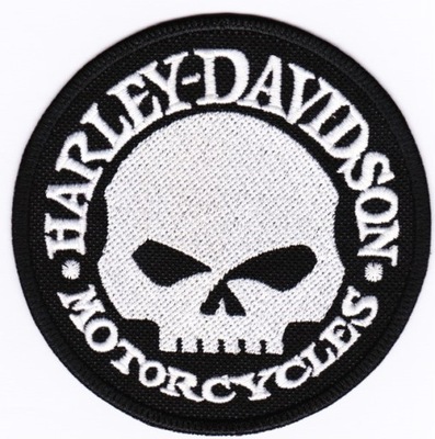 VAR NASZYWKA HARLEY - DAVIDSON 25 CM SKULL BLANCA  