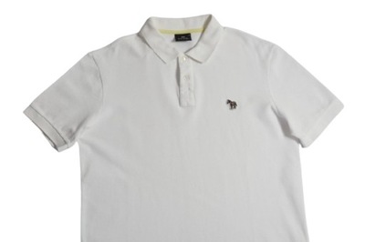 PS PAUL SMITH__BIAŁA KOSZULKA POLO PREMIUM LOGO__M