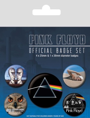 Przypinki do ubrań Pink Floyd zestaw 5 sztuk
