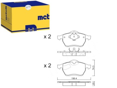Metelli комплект гальмівних колодок гальмівних 1001095 102770 фото №1