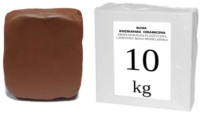 GLINA RZEŹBIARSKA PLASTYCZNA CZERWONA MASA 10 KG