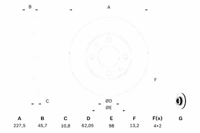 BOSCH ДИСКИ ТОРМОЗНЫЕ ТОРМОЗНЫЕ 2 ШТУКИ. ПЕРЕД ЗАД FIAT 125 127 131 132 147 900 T