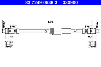 ATE 83.7249-0536.3 CABLE DE FRENADO ELÁSTICO  