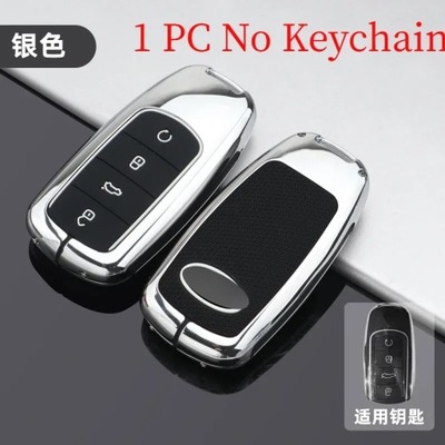 SILVER SHELLZINC STOPY 4 BOTONES SMART CAR KEY CAGE COVER PARA CHERY TIGGO  