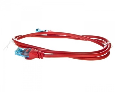 Kabel patchcord U/UTP kat.5e czerwony 1m