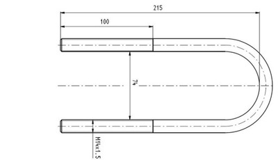 Скоба ресора cybant m14x1.5/74x215 mercedes фото №1