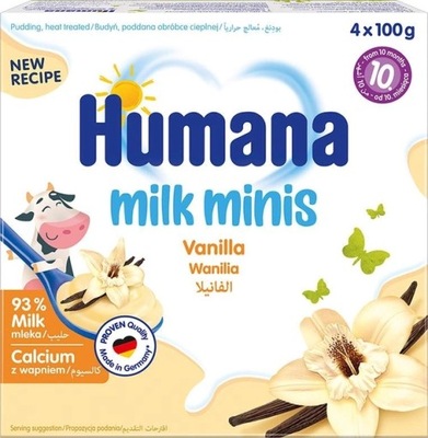 Humana Milk Minis Deserek mleczny kaszka waniliowa po 8. miesiącu 4 x 100 g