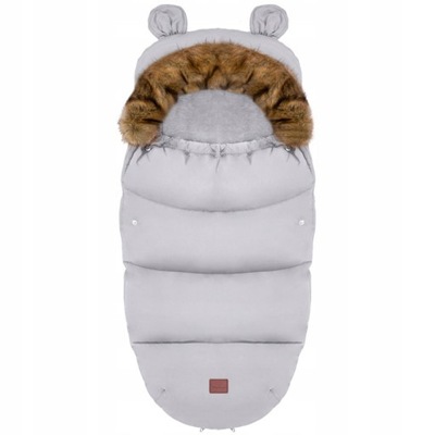 ŚPIWOREK DZIECIĘCY ZIMOWY USZKA TEDDY PRO DO WÓZKA GREY SZARY