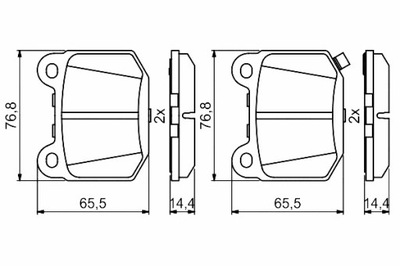 BOSCH КОЛОДКИ ДИСКОВЫЕ ТОРМОЗНОЕ ЗАД SUBARU IMPREZA 2.0 12.00-12.05 фото