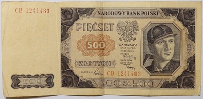 Banknot 500 Złotych - 1948 rok - CB