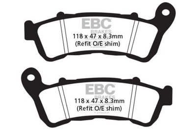 PADS BRAKE EBC FA388 (KPL. NA 1 TARCZE)  