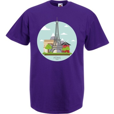 Koszulka Paris Paryż Francja M fioletowa