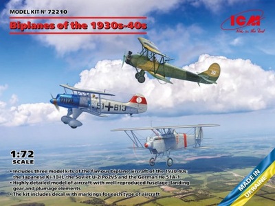 He-51A-1, Ki-10-II, U-2/PO-2VS 1:72 ICM 72210