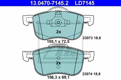 13.0470-7145.2 ZAPATAS HAM.CERAMIC PARTE DELANTERA VOLVO S60 98-  