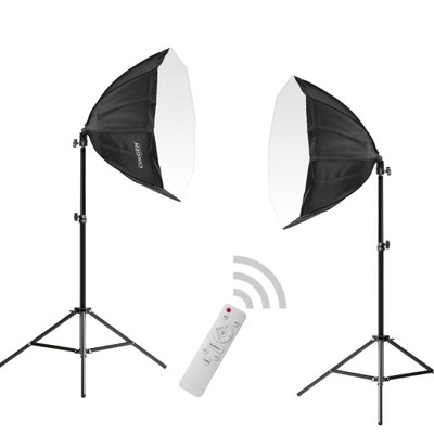 Zestaw 2x SOFTBOX STATYW LAMPA LED światło ciągłe