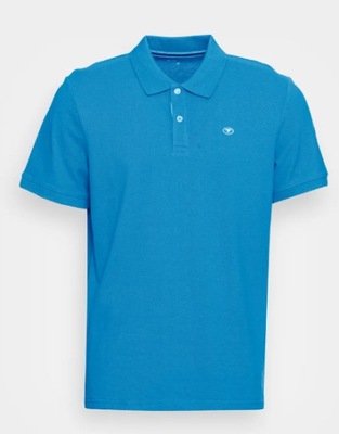 TOM TAILOR KOSZULKA POLO NIEBIESKA LOGO S 1SPH