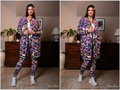 Sasha Ferrano dres komplet FLOVI wzór fioletowy 3 46/48 bawełna premium