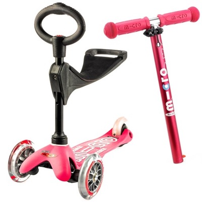 Micro - Hulajnoga dla dzieci jeździk Mini 3w1 Deluxe Pink