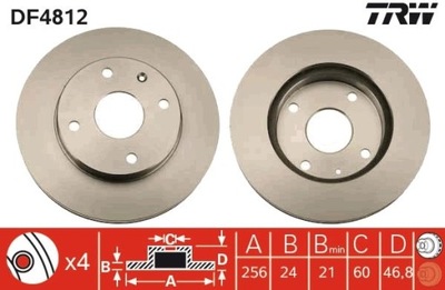 ДИСК ТОРМОЗНОЙ CHEVROLET ПЕРЕД EVANDA/REZZO 1,6-2,0 05- DF4812