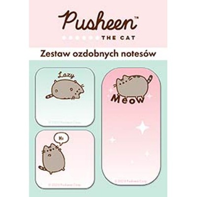 Karteczki samoprzylepne zestaw ozdobnych notesów 3 x 30 karteczek PUSHEEN