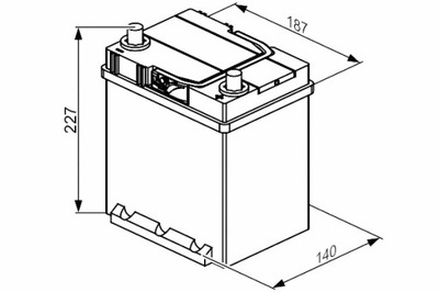 АКУМУЛЯТОР BOSCH 12V 40AH 330A S4 P + 3 187X127X227 B01 ПУСКОВИЙ