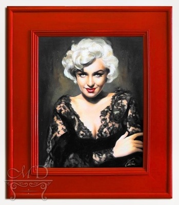 Marilyn Monroe malowany obraz olejny w ramie