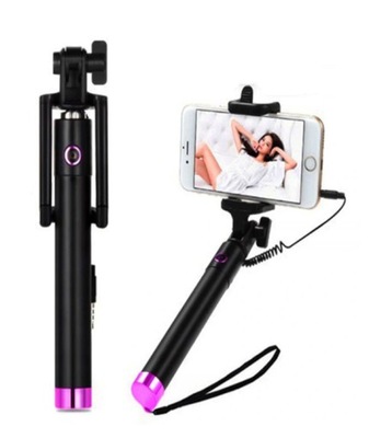 KIJEK SELFIE STICK Z KABLEM UCHWYT SOLIDNY MONOPOD