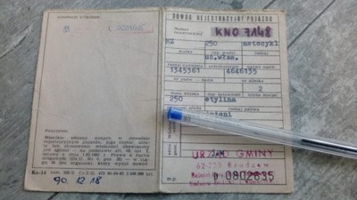 Kolekcjonerski dowód rejestr.MZ 250/1971r.