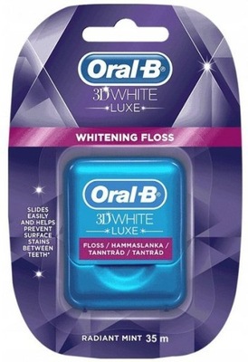Oral-B 3D WHITE Luxe Nić Dentystyczna Wybiela WHITENING FLOSS 35m