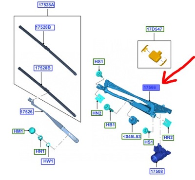 Механізм двірник перед fiesta 08-12 12-19 оригінальний номер фото №1
