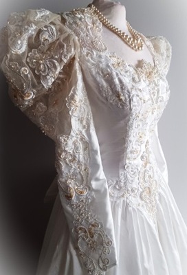 Suknia ślubna vintage z lat 80 księżniczka epicka