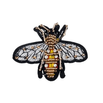 NASZYWKA Pszczoła Owad z cyrkoniami haftowana
