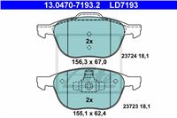 ATE ZAPATAS DE FRENADO PARTE DELANTERA CERAMIC FORD FOCUS II FORD FOCUS II 04-/III  