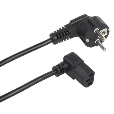 Kabel zasilający kątowy 3 pin wtyk EU 3m MCTV-854