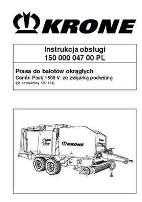 KRONE UNIVERSAL PACK 1550 V - MANUAL MANTENIMIENTO PL  