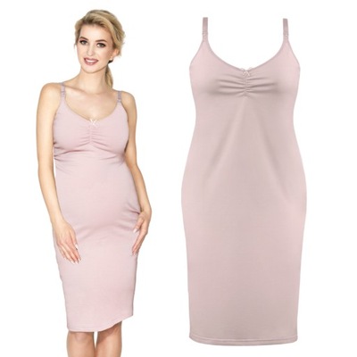 Mitex Easy Dress koszula ciążowa pudrowy róż -stanik- XS