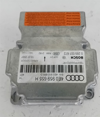 СЕНСОР AIRBAG MODUŁ ПОДУШОК AUDI A8 D3 0285001672 4E0959655H