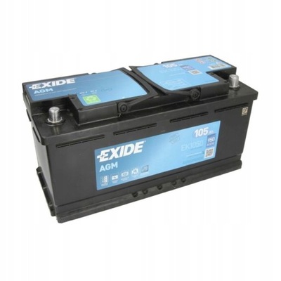 Акумулятор exide agm ek1050 105ah 950a старт-стоп фото №1