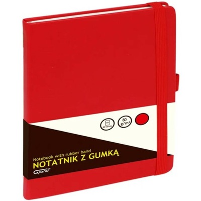 Notatnik Grand A5 80k kratka okładka czerwony